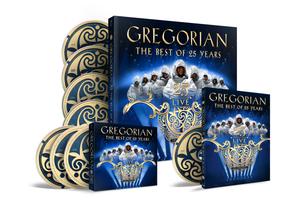 Gregorian Live 2025: 2CD+DVD+Blu-ray earBOOK, Blu-ray Digipak und 2CD+DVD Digipak
